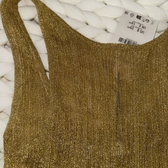 Gold Ribbed Tank Top - Picture 3 of 5